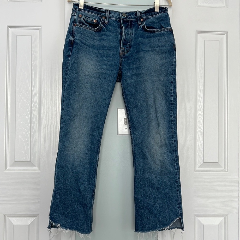 GRLFRND boyfriend raw hem jeans
